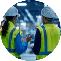 unmatched-expertise Photo of two workers in a facility warehouse